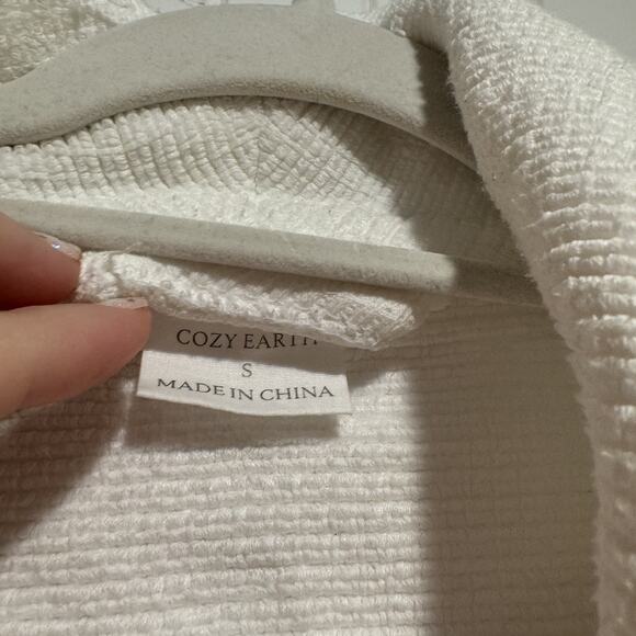 Cozy Earth White Waffle Cotton Robe Size Small - Picture 5 of 8